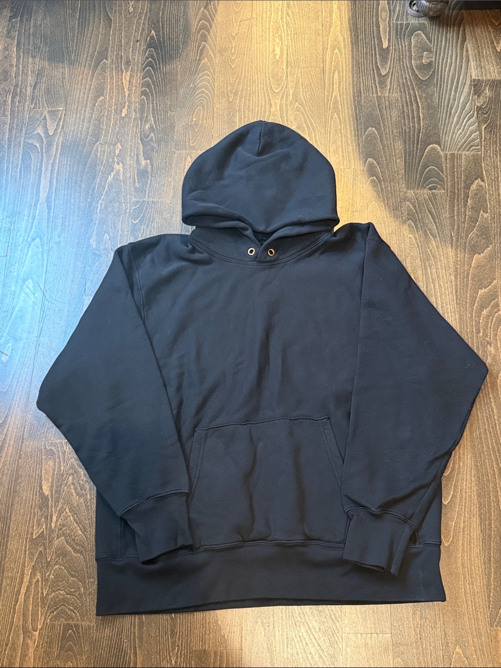 Men's Black Pullover Hoodie with Kangaroo Pocket